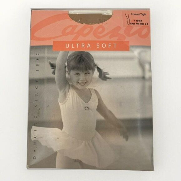 CAPEZIO Ultra Soft‎ FOOTED Tight Carmel #1815X Fits Size 2-6 Matte Semi-Opaque - Picture 1 of 3